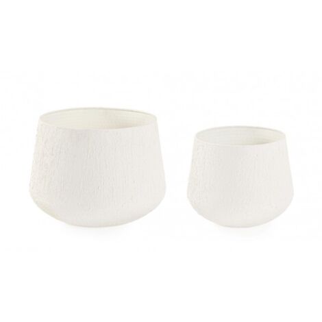 Set 2 Portavasi Kenar Tondi Beige prodotto fatto a mano