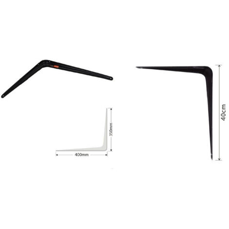 Set 2 Pz Reggimensola Support Triangolo Mensola Metallo 40 Cm Nero 91275