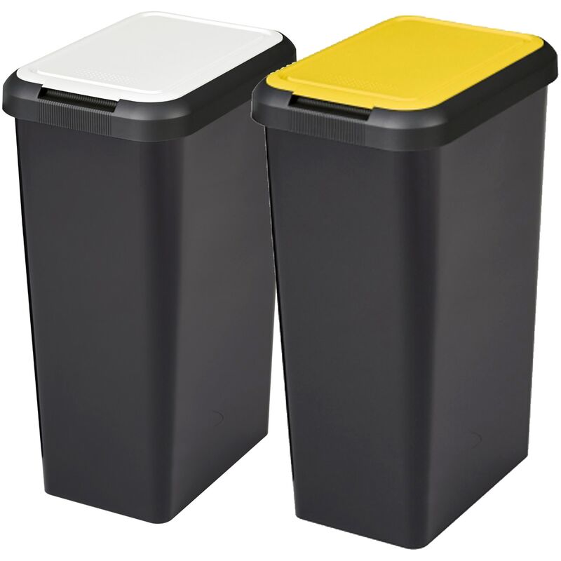 Tontarelli - Set 2 Raples Touch & Souetch 90 litres Noir avec jaune / blanc