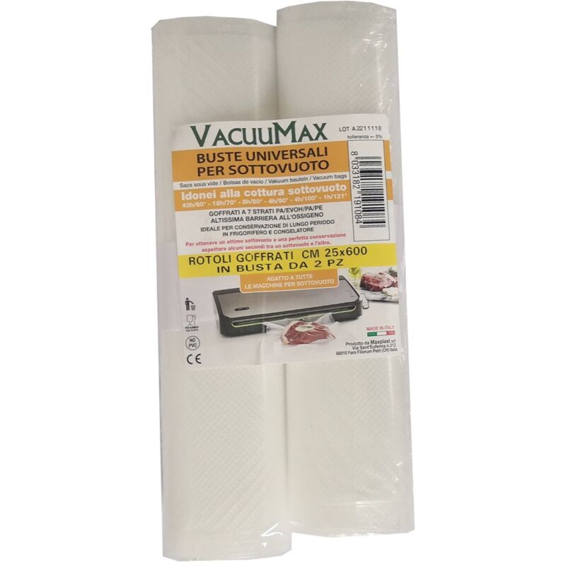 Set 2 Rotoli Goffrati 25x600 Idonei per la Cottura...