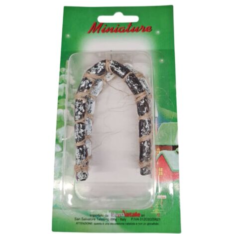 Set 2 salsicce per cucina o macelleria del presepe in miniatura 7 cm