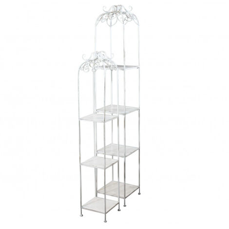 Set 2 Scaffali Doriane in Alluminio Bianco Antico
