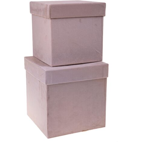Set 2 Scatole Quadrate in Velluto H 265 cm