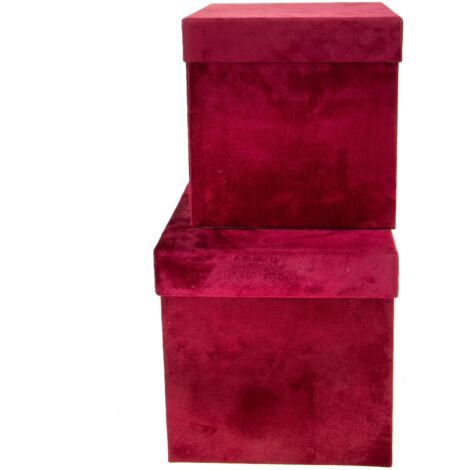 Set 2 Scatole Quadrate in Velluto H 265 cm