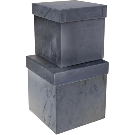 Set 2 Scatole Quadrate in Velluto H 265 cm