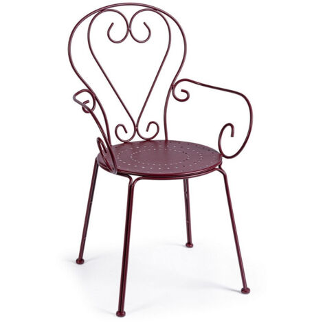 Set 2 Sedia in Acciaio E-coating e finitura opaca Bordeaux
