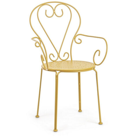 Set 2 Sedia in Acciaio E-coating e finitura opaca Giallo