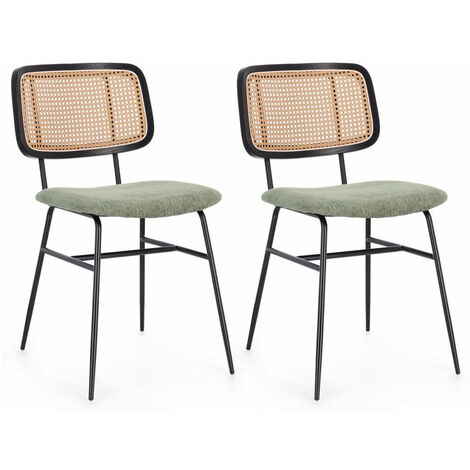 Set 2 Sedie 45x59x80,5 cm Sienna in Tessuto Verde