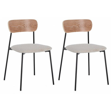 Set 2 Sedie 46x49x76,5 cm Genevieve in Poliestere Avorio