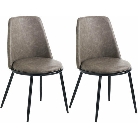 Set 2 Sedie 48x51x82,5 cm in Similpelle Tortora