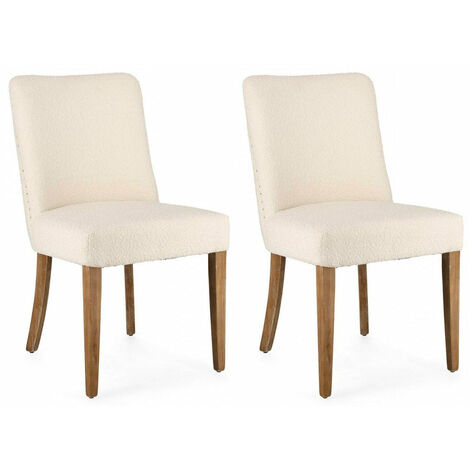 Set 2 Sedie 48x57x88h cm Beatriz Naturale Bouclè