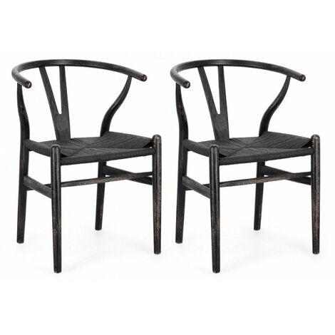 Set 2 Sedie 50x41x77 cm Artas in Legno Nero