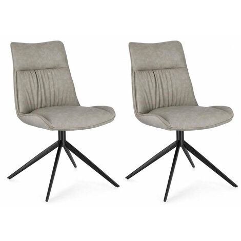 Set 2 Sedie 50x64x86h cm Jordan Pu Tortora