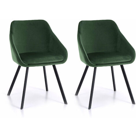 Set 2 Sedie 51x44x77 cm in Similpelle Verde Petrolio