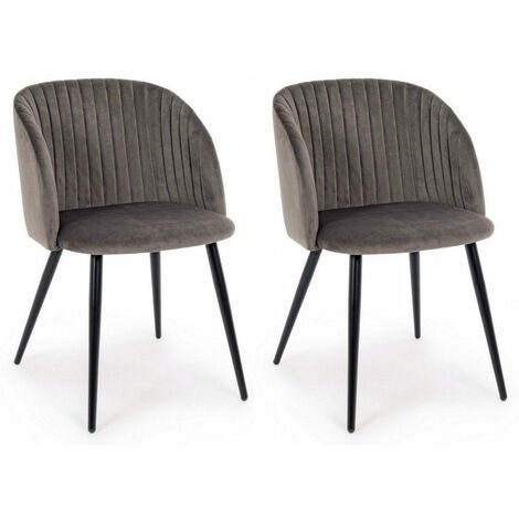 Set 2 Sedie 53x57x81,5h cm Queen Velvet Grigio Cadetto