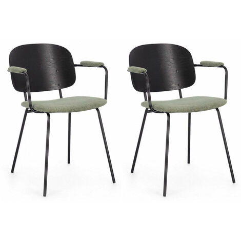 Set 2 Sedie 57x60x80 cm Sienna in Tessuto Verde