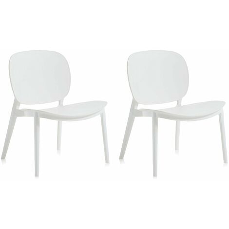 Set 2 Sedie 58x48,5x71 cm in Polipropilene Bianco