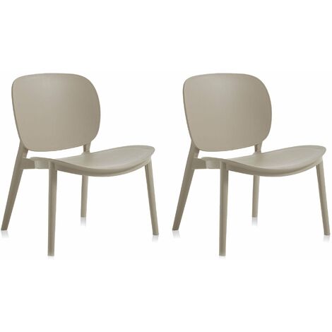 Set 2 Sedie 58x48,5x71 cm in Polipropilene Sabbia
