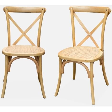 SWEEEK Set 2 sedie bistrò vintage in legno