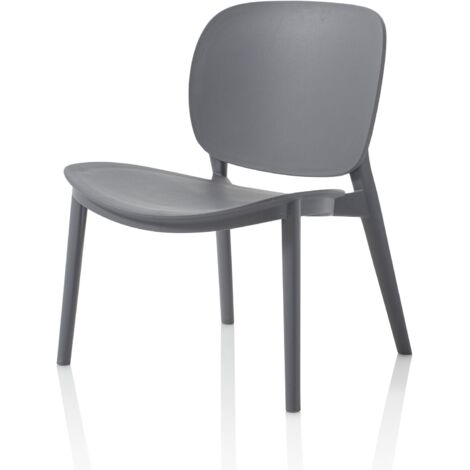 "Set 2 sedie da esterno SEAT grigio in polipropilene"