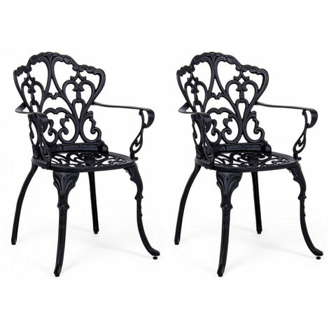 Set 2 Sedie da Giardino 57,5x58x87,5h cm con Braccioli Victoria Antracite