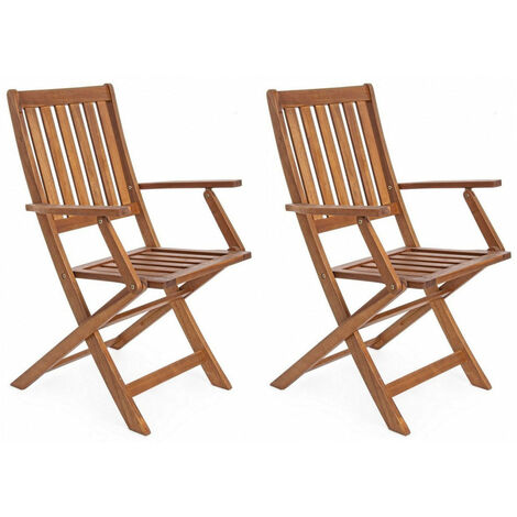 Set 2 Sedie da Giardino 58x60x92h cm con Braccioli Mali Piegh