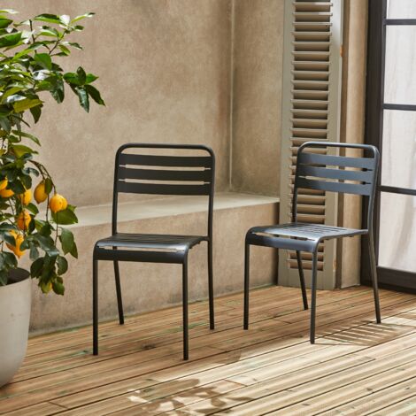 Set 2 sedie da giardino bistrot in acciaio