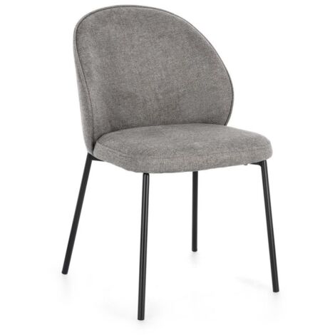Set 2 Sedie da Pranzo Tessuto Beige Moderno da Interno - KENDRICK - Colore: Grigio scuro