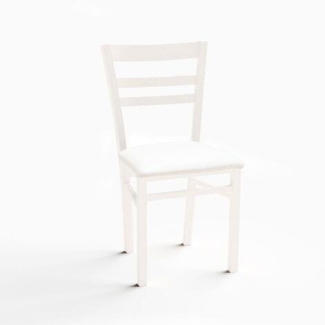 Set 2 sedie in legno Cromica colore bianco opaco