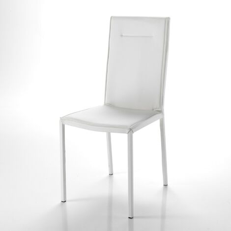 Set 2 sedie in pelle sintetica bianche cm. H.99 x L.44 x P.55