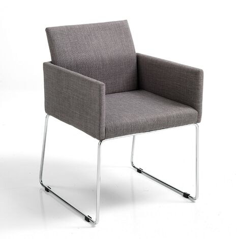Set 2 sedie in tessuto color grigio cm. L55xP60xH80