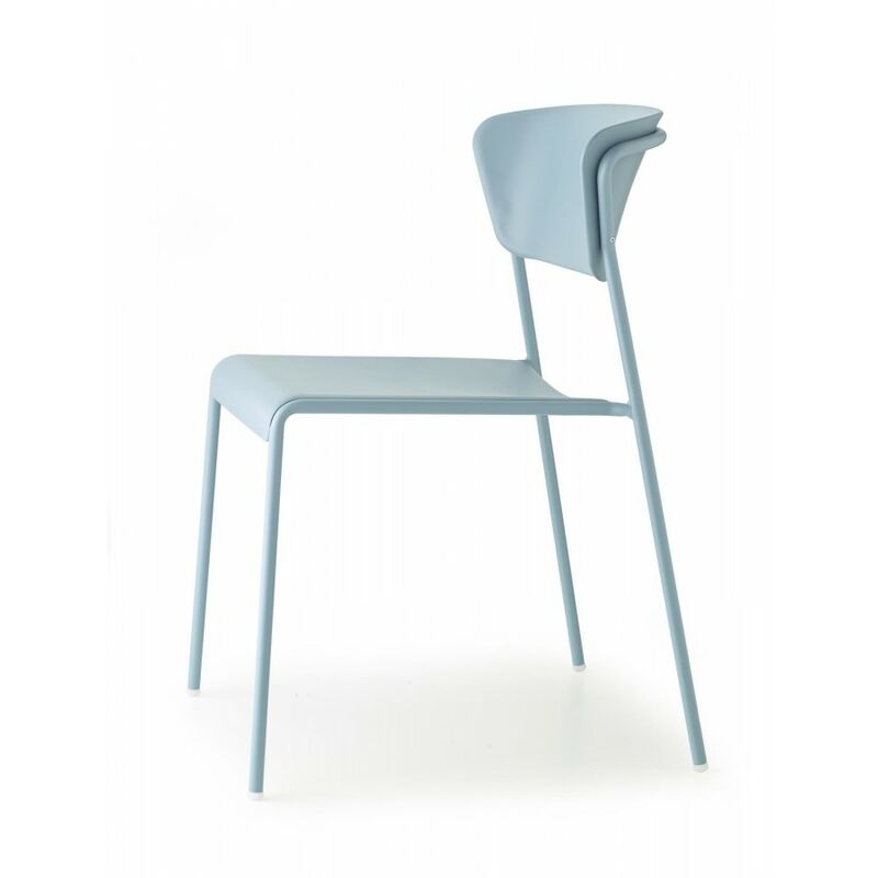 Image of Set 2 sedie lisa tecnopolimero 4 gambe - scab Colore: Blu avio - Blu avio