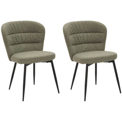 Set 2 Sedie Losanna 58x85x60,5 cm in Tessuto Verde/Nero