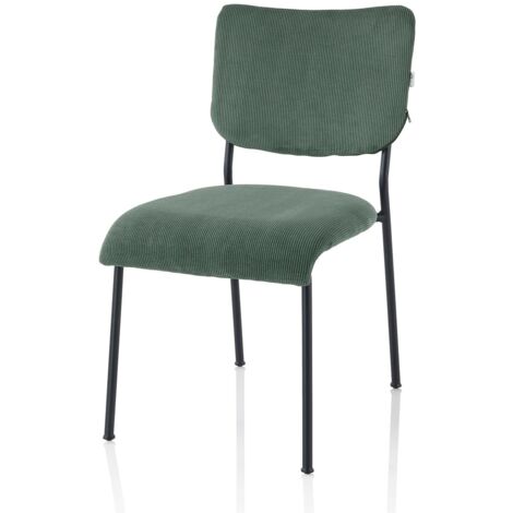 "Set 2 sedie MEG verde bottiglia in metallo e velluto"