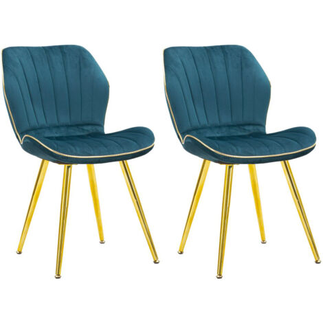 Set 2 Sedie Paris Space Ottanio e Oro 46x58x77 cm in Legno e Ferro