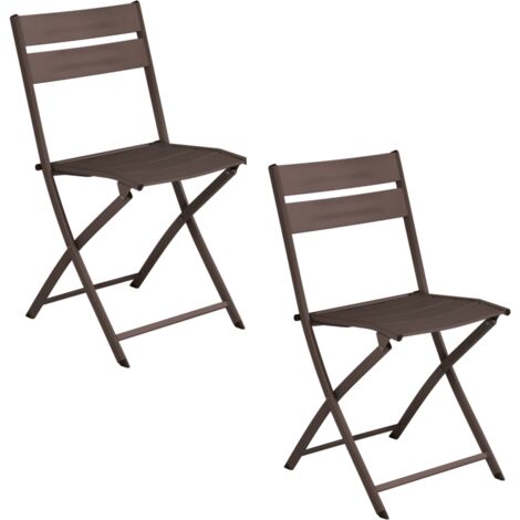 Set 2 Sedie per Esterni Pieghevoli in Alluminio Arredamento Giardino