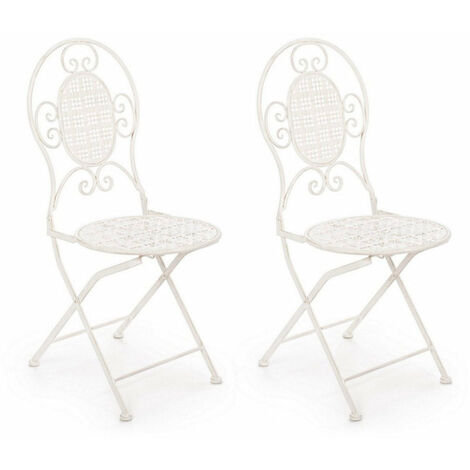 Set 2 Sedie Pieghevole 40x40x94 cm Emily in Acciaio