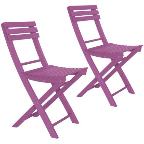 Set 2 Sedie Pieghevoli in Legno Basic Fucsia