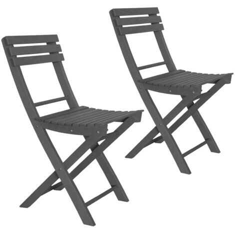 Set 2 Sedie Pieghevoli in Legno Basic Grigio Scuro