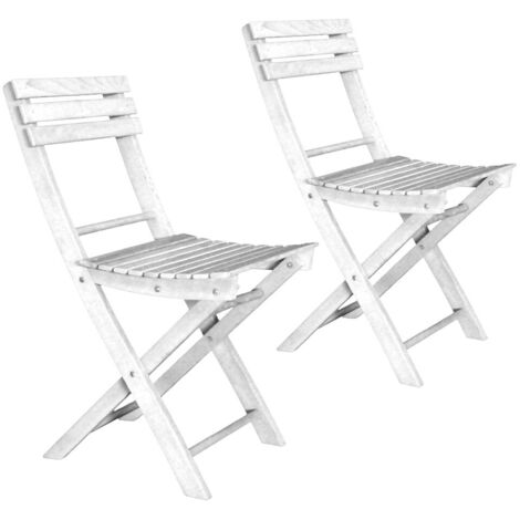 Set 2 Sedie Pieghevoli in Legno Basic Laccato Bianco