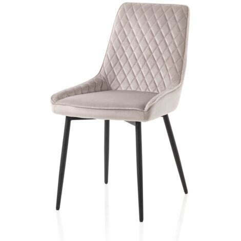 "Set 2 sedie RACHEL cool grey in metallo e velluto"