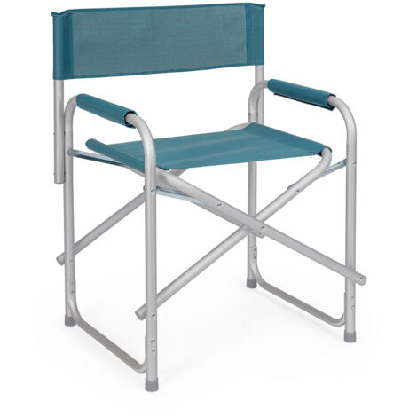 Set 2 Sedie Regista in Alluminio Anodizzato e Textilene Blu