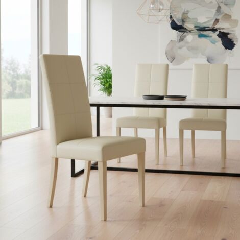 Set 2 sedie similpelle Giada colore beige