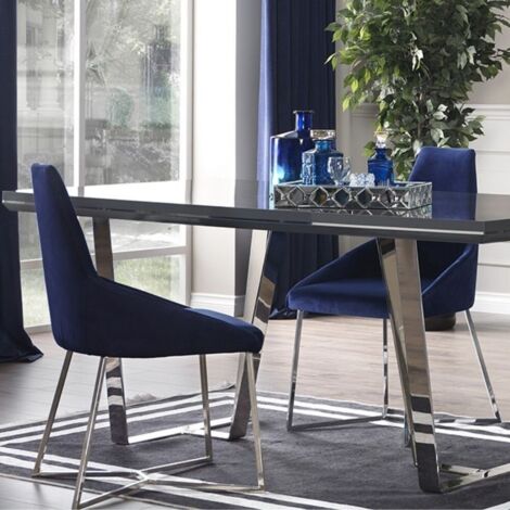 Set 2 sedie tessuto Enzio colore blu parliament