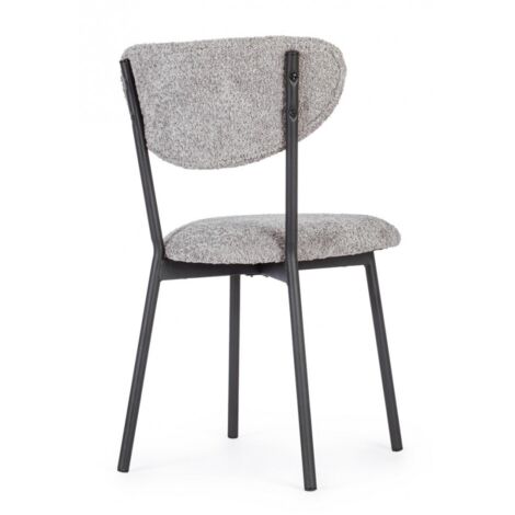 Set 2 Sedie Tessuto Grigio Moderno da Interno - BEATRICE - Colore: Grigio