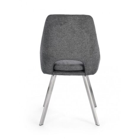 Set 2 Sedie Tessuto Grigio Moderno da Interno - GRIFFIN - Colore: Grigio scuro