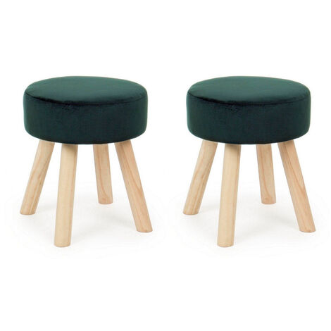 Set 2 Sgabelli  34x34x38 cm in Velluto Adeline Jungle