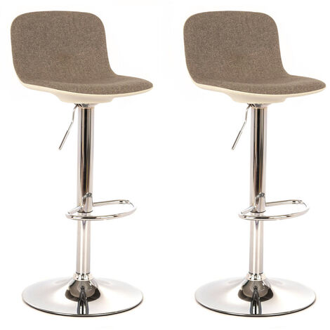 Set 2 Sgabelli 38,5x36x88/102 cm in Tessuto Jimmy Grigio Chiaro