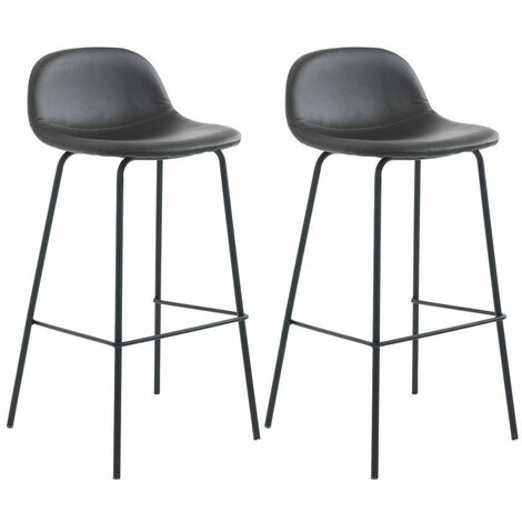 Set 2 Sgabelli 42x43x91,5 cm in Similpelle Marrone