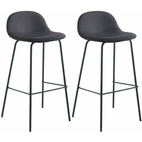 Set 2 Sgabelli 42x43x91,5 cm in Tessuto Nero